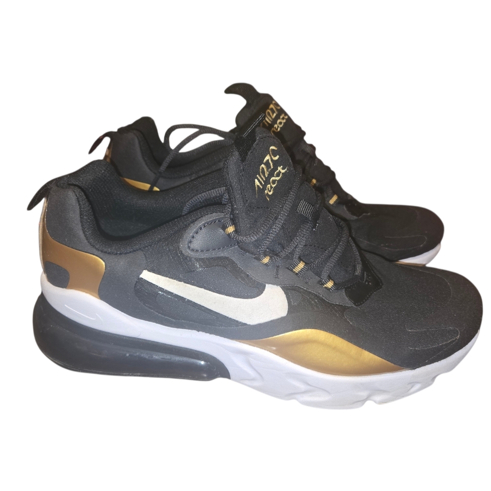 Nike Air Max 270 React GS Metallic Gold 7Y Like New